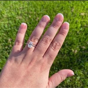 Oval 3ct Rose Gold Moissanite Engagement Ring